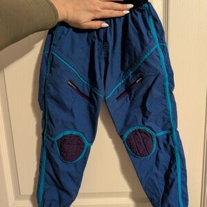 Bali Blue Joggers with Teal Trim and Purple Knee Patches